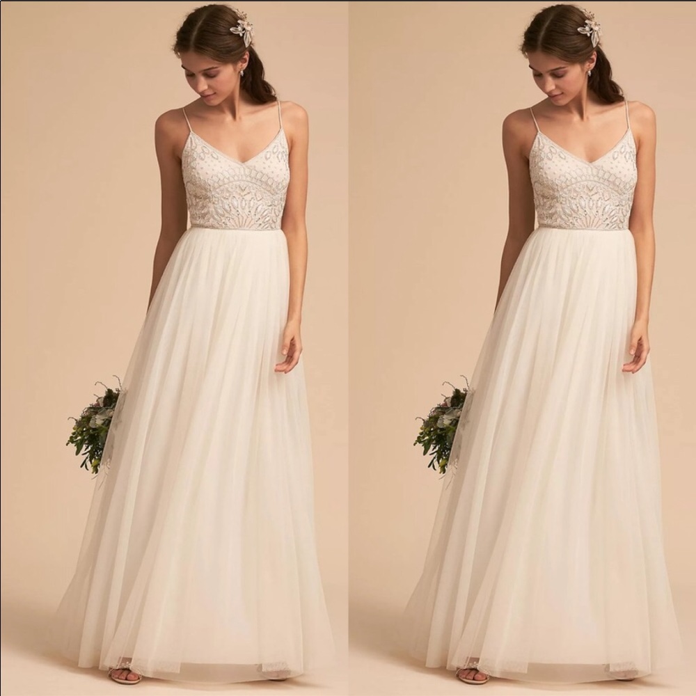 Adrianna Papell Beaded white wedding gown NWT